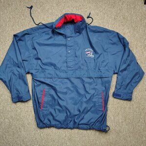 Vintage UCONN HUSKIES Football Pullover Jacket Men XL Blue The Huddle Polyester